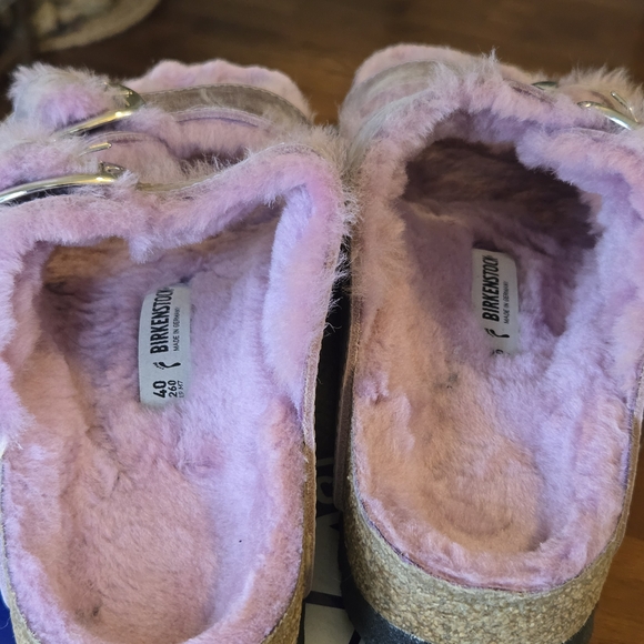 Birkenstock Arizona Lavender Shearling Sandals - Picture 6 of 8